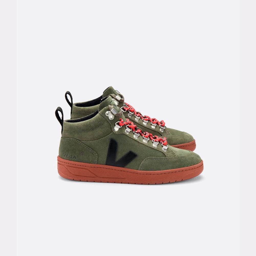 Adidași Veja Roraima Piele Intoarsa Barbati Olive/Black | Romania-15340