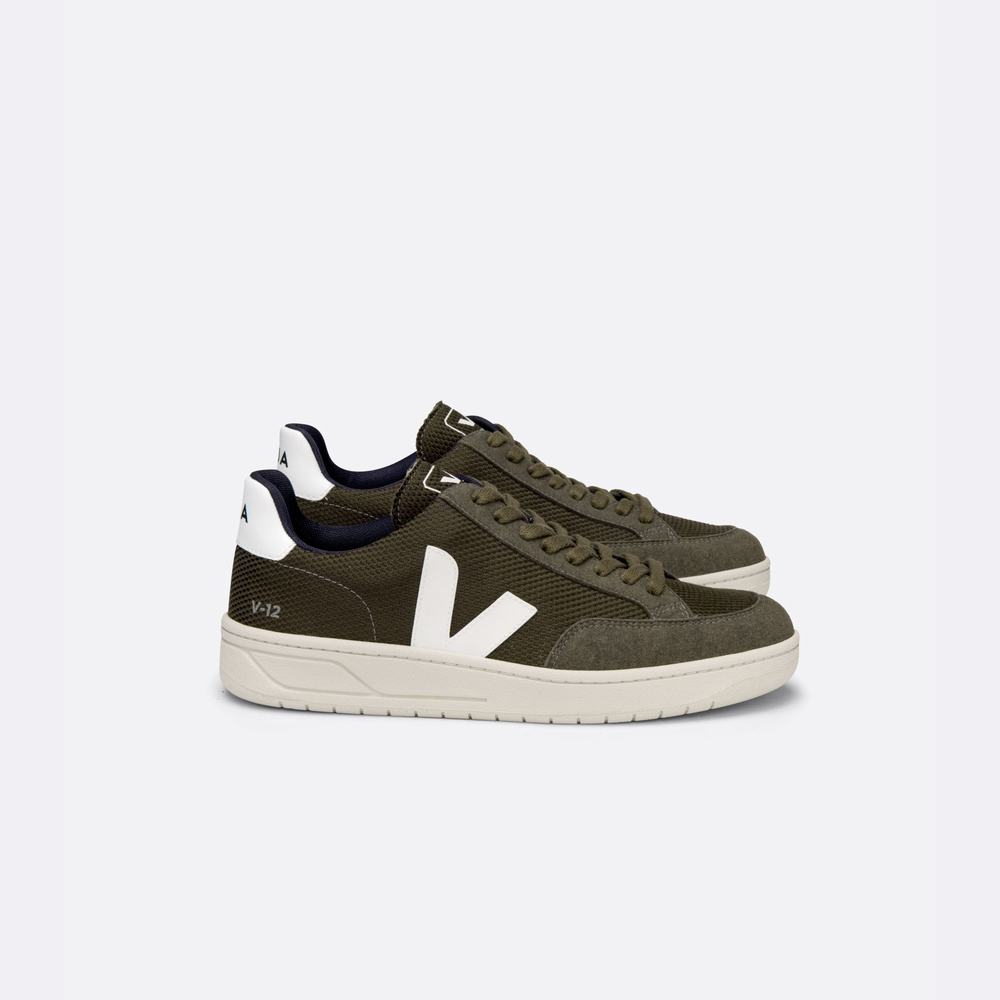 Adidași Veja V-12 Vegan B-mesh Dama Olive/White | Romania-41509